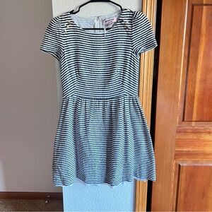 Juicy Couture Striped Fit & Flare Dress Gold Button Nautical Size 4